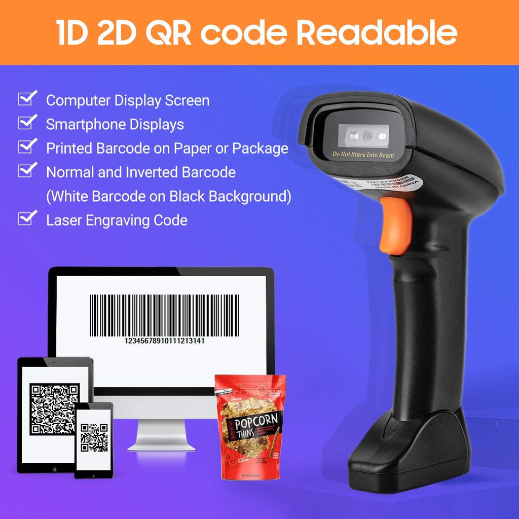 Wireless 1D 2D QR Handheld Barcode Scanner with Cradle C799