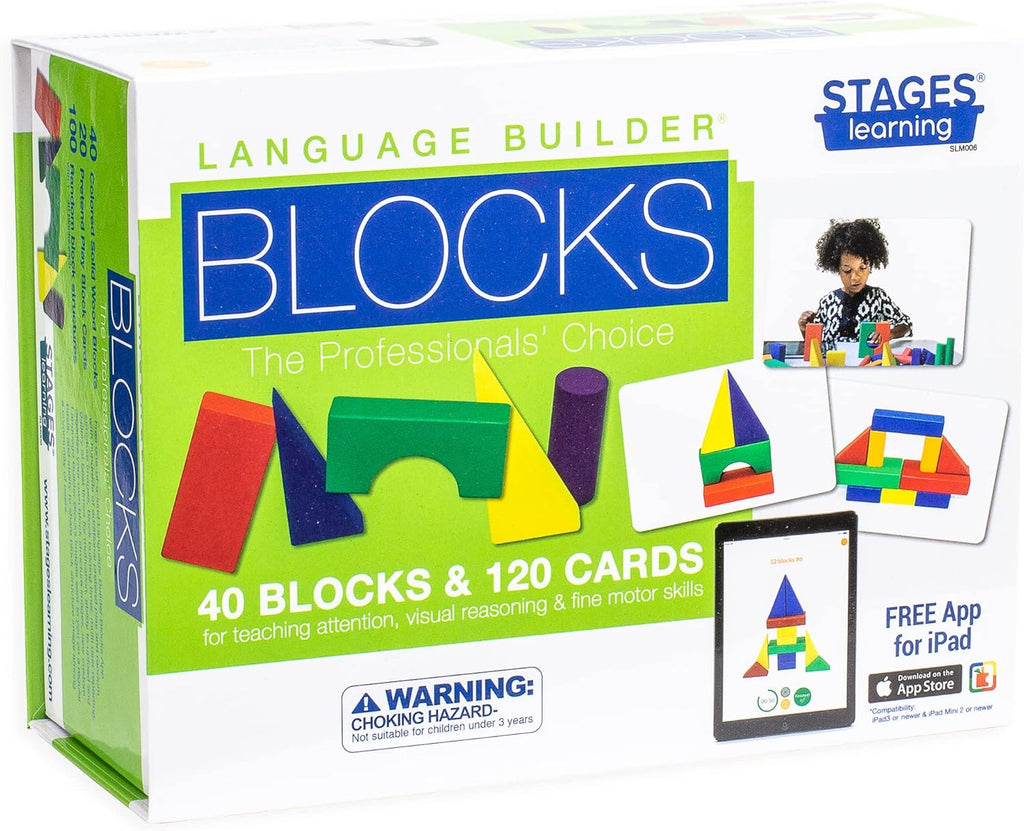 Language Builder Block Imitation Kit 120 Flashcards 90 Wood Blocks E629251
