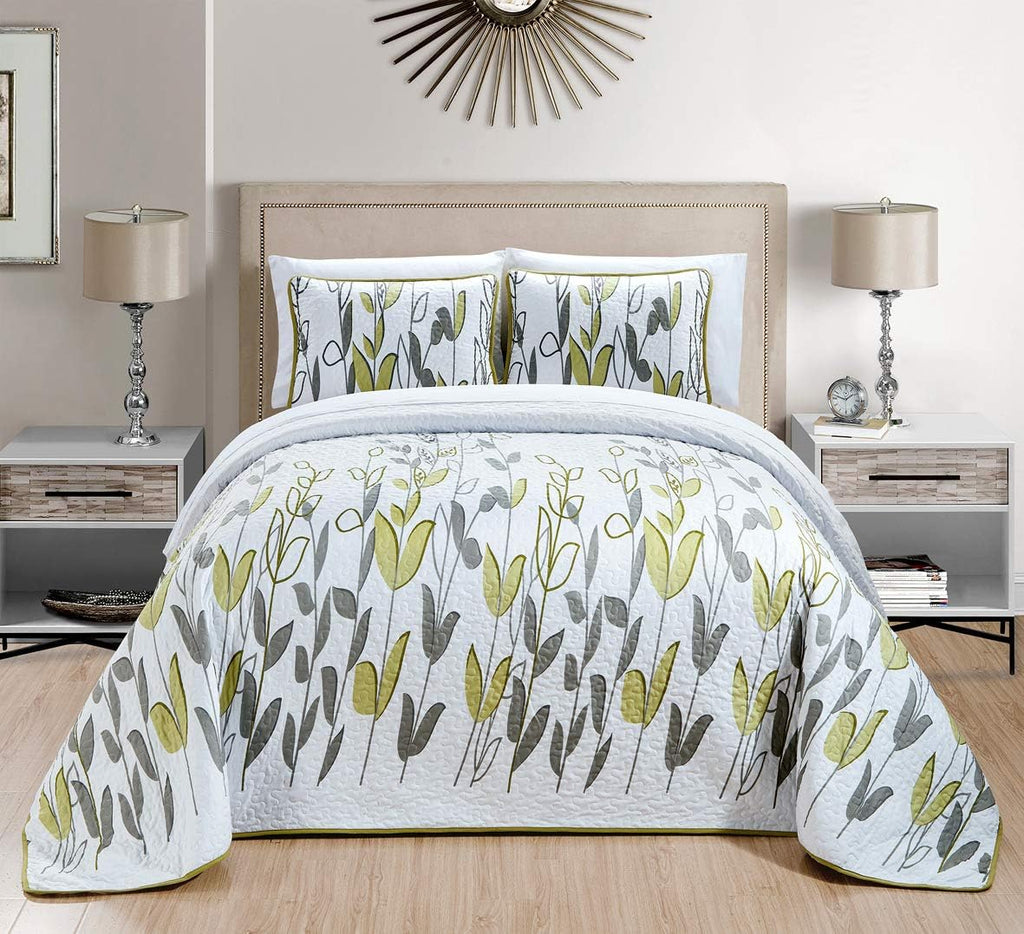 3-Piece Oversize Tropical Seashell Queen Bedspread Coverlet Set Aqua Blue Sand White Z675257