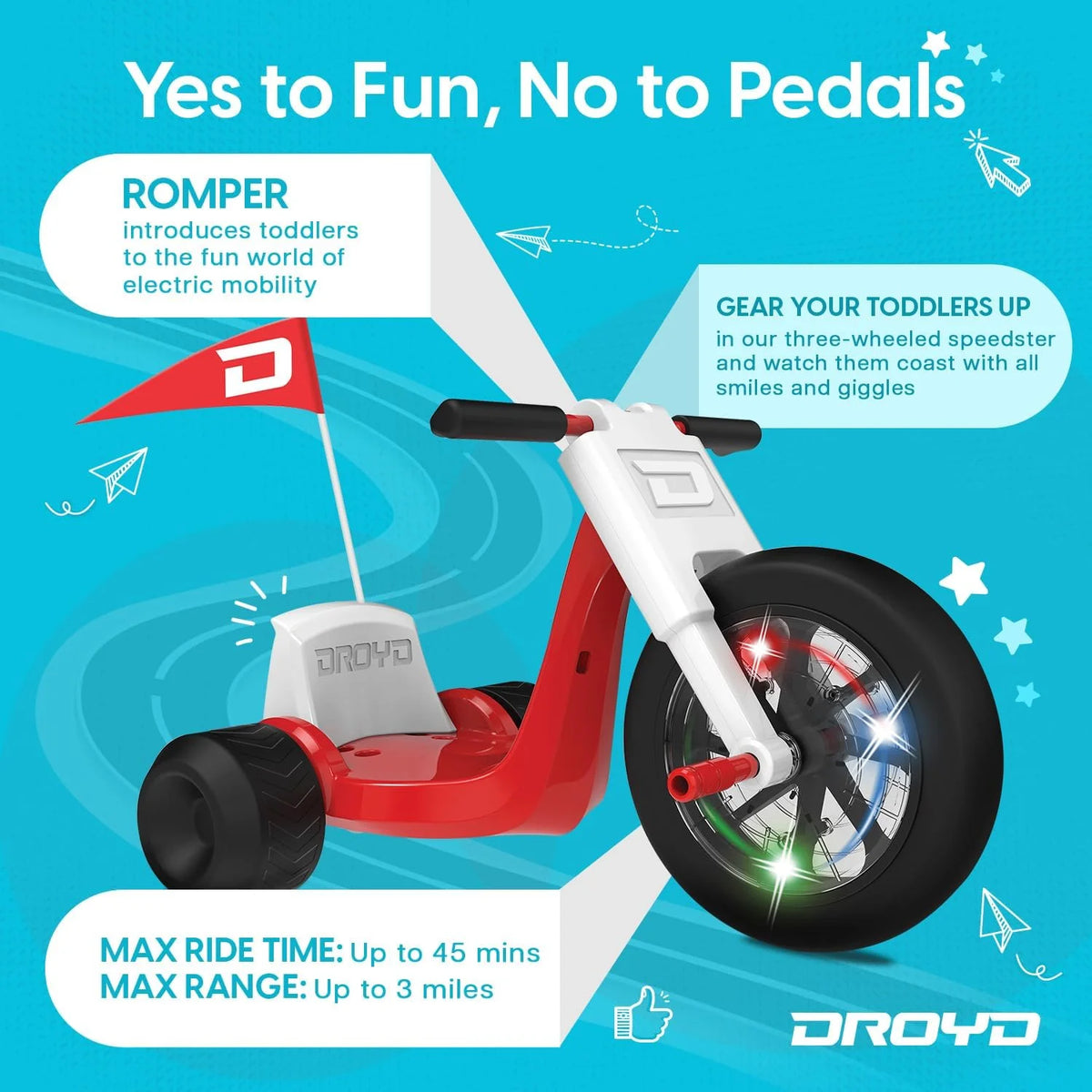 Kids Motorized Tricycle with Parental Speed Control G355