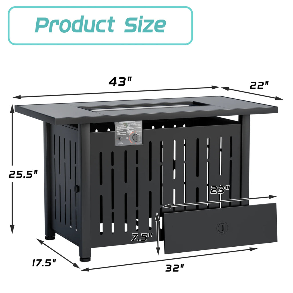 43 inch 50000 BTU Propane Gas Fire Table H847859