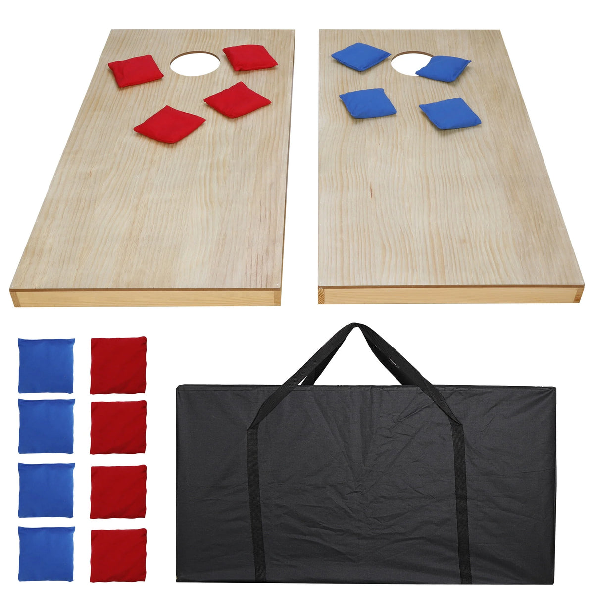 Wooden Cornhole Game Set with 8 Bean Bags & Carrying Case V271