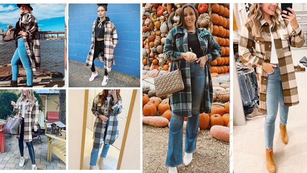 Flannel Button Up Plaid Shirt J8975