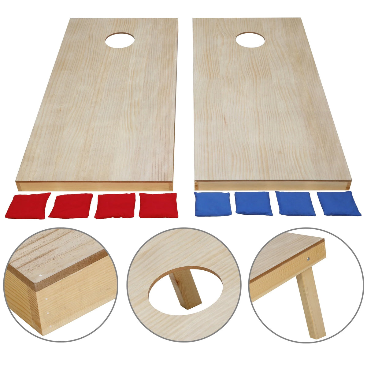 Wooden Cornhole Game Set with 8 Bean Bags & Carrying Case V271