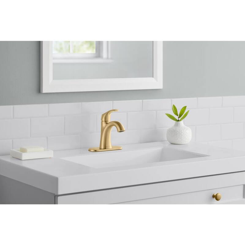 Single Handle Single Hole Bathroom Faucet Matte Gold E678