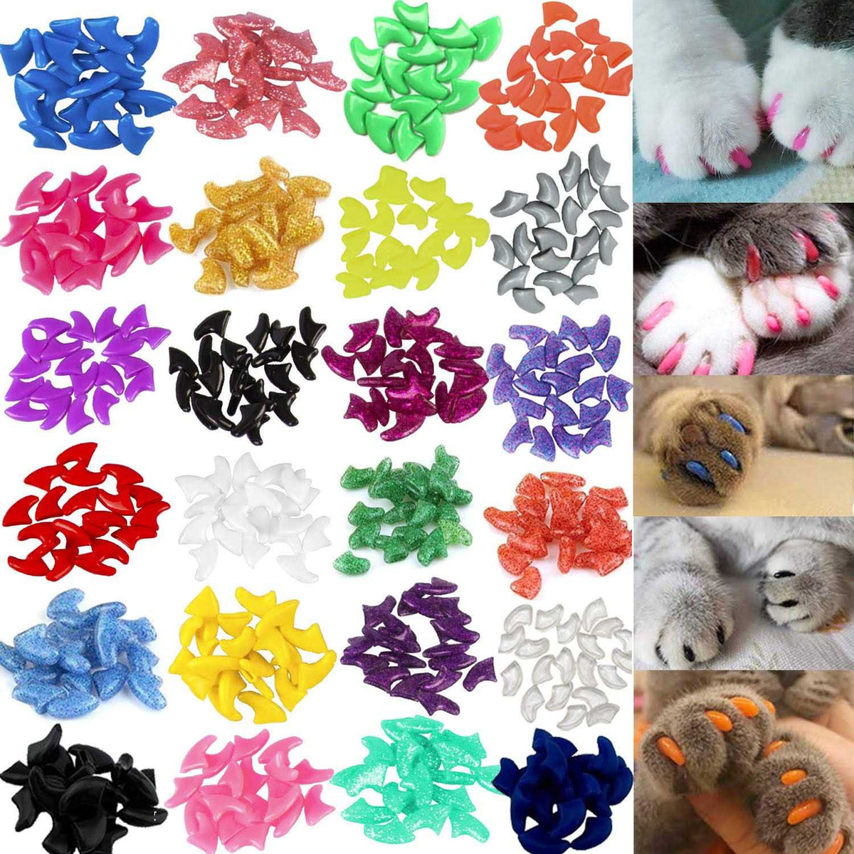 Cat Nail Caps with Glue and Applicators O981