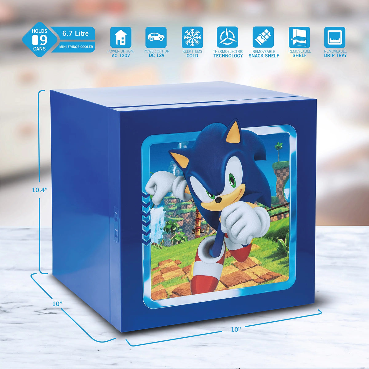 Blue Mini Fridge 6.7L Single Door 9 Can W808
