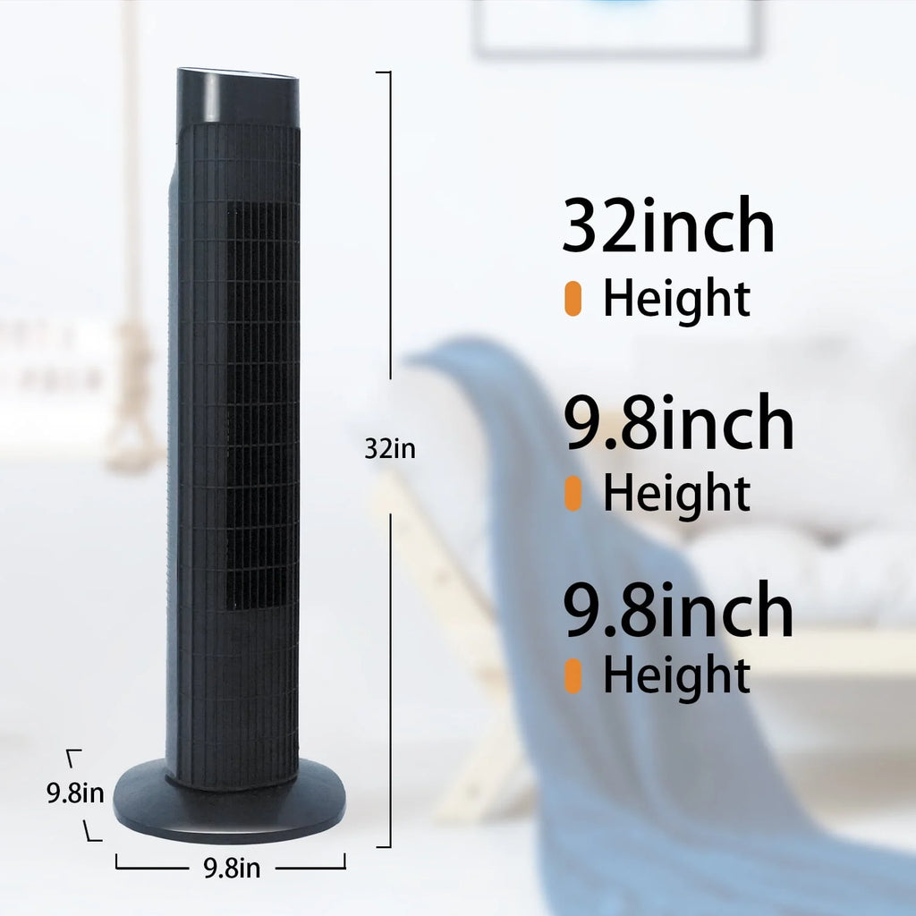 Quiet Portable Standing Tower Fan with 7.5H Timer, 3 Speeds, 32 Inch Oscillating C24534