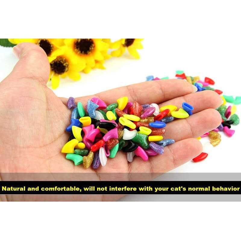 Cat Nail Caps with Glue and Applicators O981