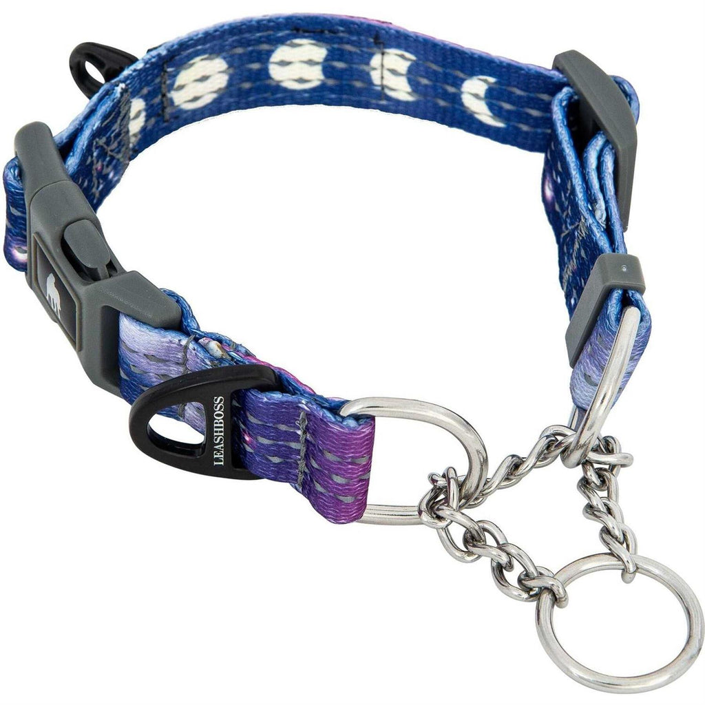 Patterned Reflective Chain Martingale Dog Collar C903873