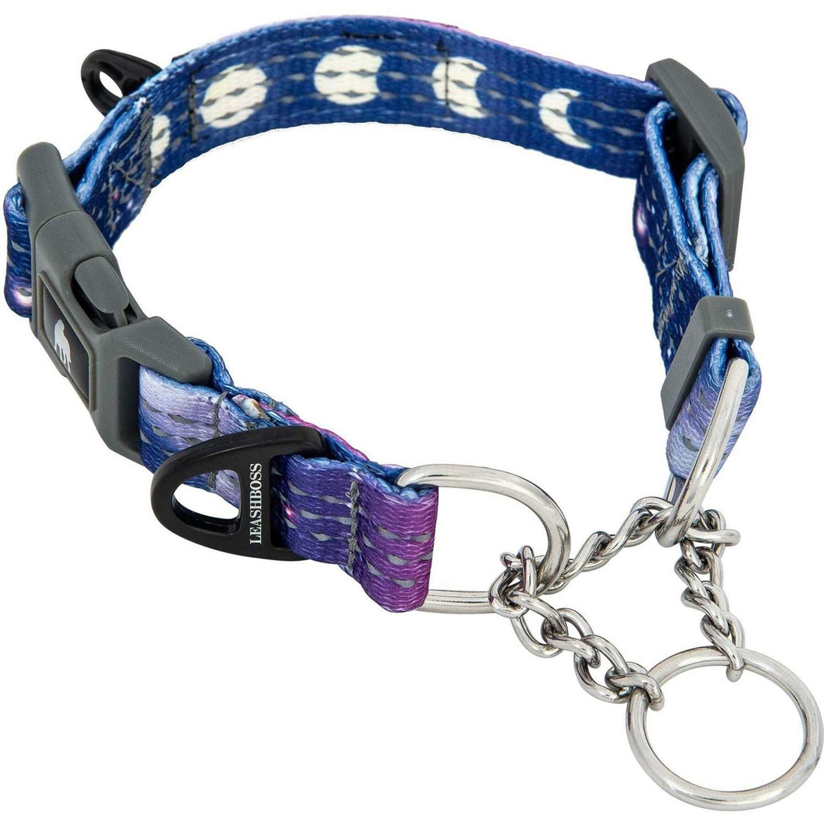 Patterned Reflective Chain Martingale Dog Collar C903873