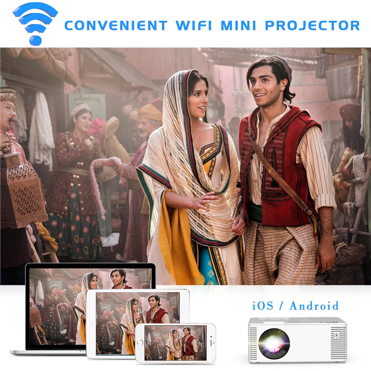 Mini Projector with WIFI Portable 1080P I75158