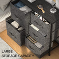 5 Drawer Fabric Storage Dresser with Wood Top Z9646