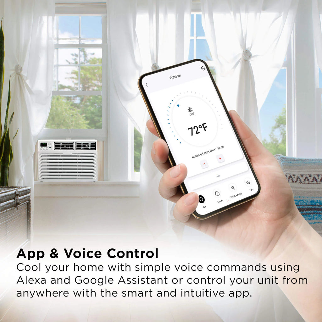 8000 BTU Smart Window Air Conditioner with Remote White N666