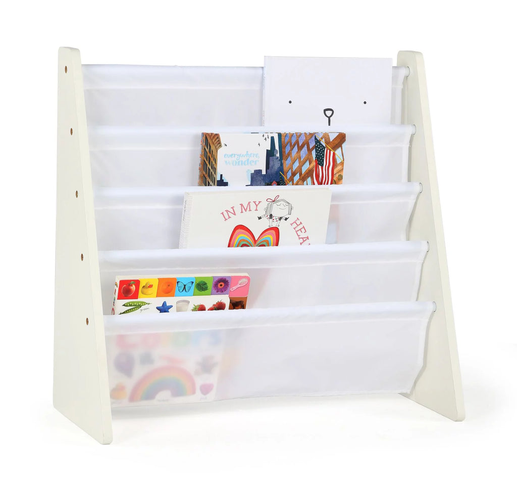 White Wood 4 Tier Toddler Bookcase J62191