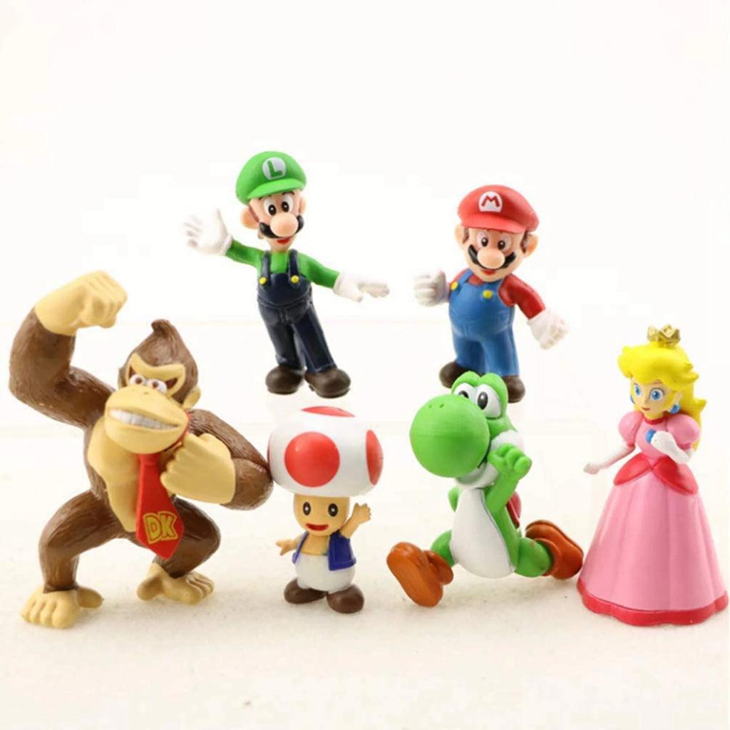 6 pcs Super Mario Action Mini Figure Set H509
