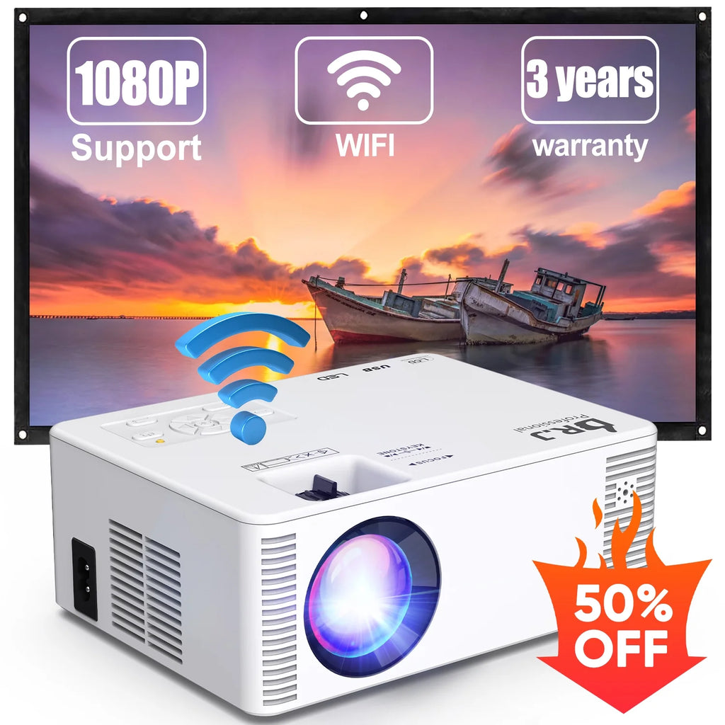 Mini Projector with WIFI Portable 1080P I75158