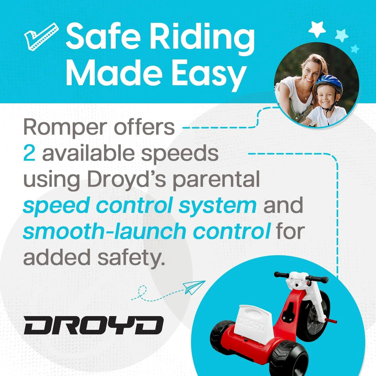 Kids Motorized Tricycle with Parental Speed Control G355