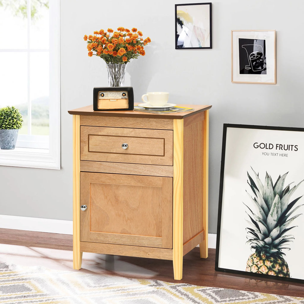Natural Nightstand with Drawer G881518