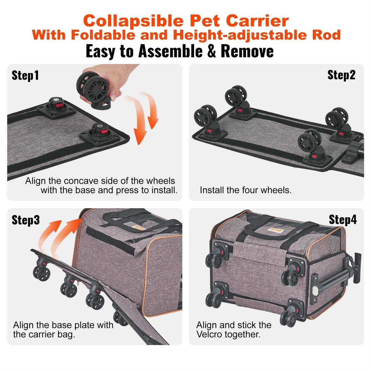 Cat Carrier with Wheels K9810