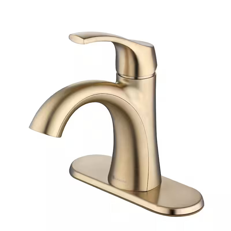 Single Handle Single Hole Bathroom Faucet Matte Gold E678