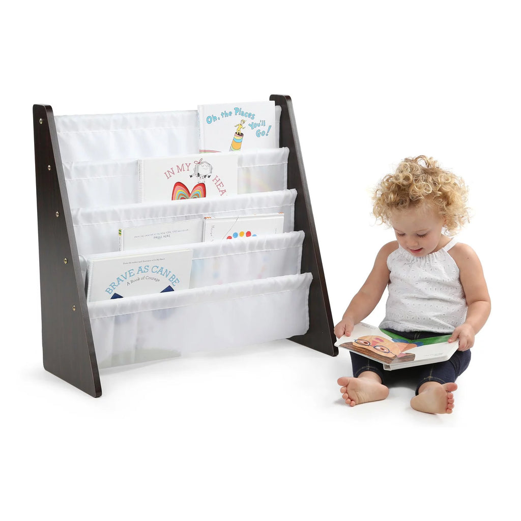 White Wood 4 Tier Toddler Bookcase J62191