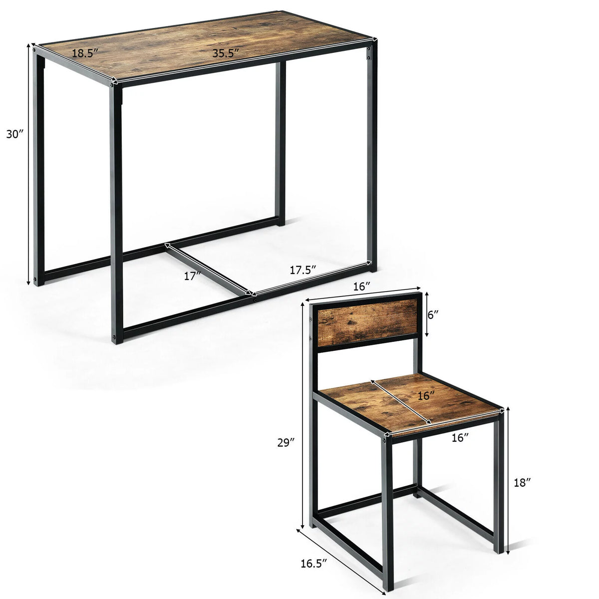 3 Pc Dining Set Table and 2 Chair Q437670