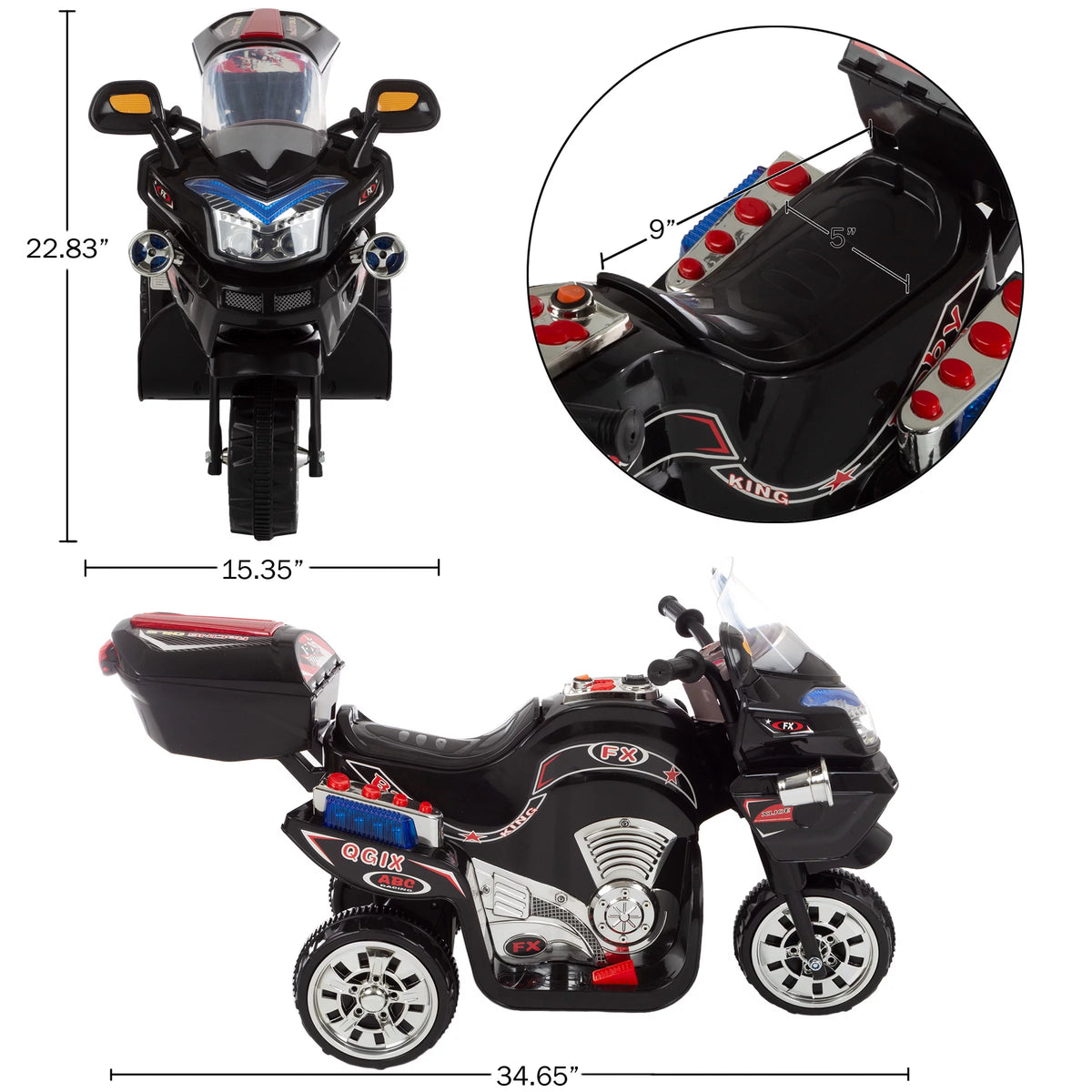 3 Wheel Battery Powered Ride on Motorcycle Trike K21750