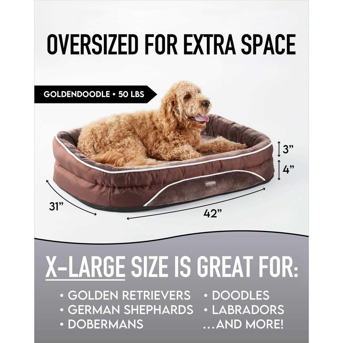Oversized Orthopedic Dog Bed with Egg Foam Support F2102