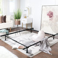 Adjustable Heavy Duty Steel Bed Frame with Headboard Brackets Black Y8085