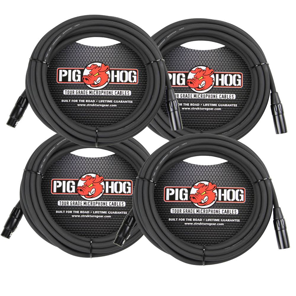 20ft XLR Microphone Cable 4 Pack E411575