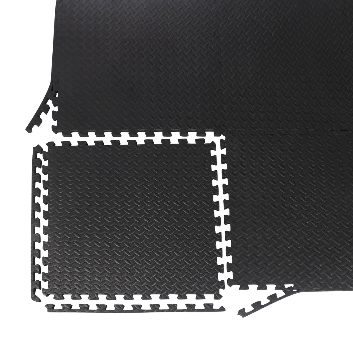 24 Pc Interlocking EVA Foam Tiles, 3/4'' Black Exercise Mat C676564